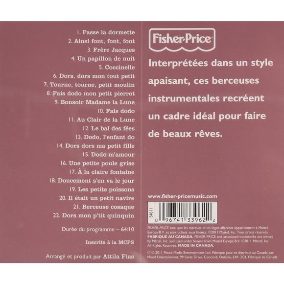NEW Dodo, L'enfant Do by Various Artists CD 2011 Fisher-Price French Lullabies - Picture 2 of 2